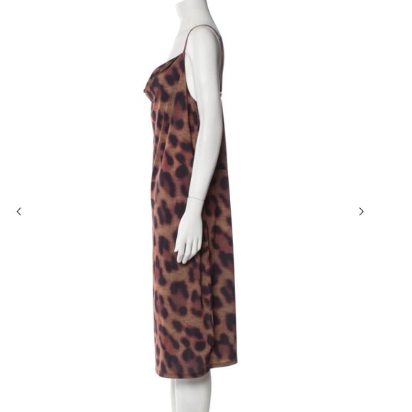 NEW! SEXY LEOPARD PRINT! L'Agence Animal Print Knee-Length Dress, XL! Slinky! - Picture 4 of 6